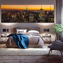 Load image into Gallery viewer, midtown  manhattan  canvas  print  grey  new  york  city  canvas  artwork  yellow  sky  empire  state  building  1  piece  canvas  wall  art For Bedroom
