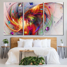 Load image into Gallery viewer, modern abstract canvas wall art 3d abstract fractal creativity multiple canvas colorful 3d abstract artistic graphics 3 piece canvas print For Bedroom
