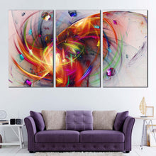 Load image into Gallery viewer, modern abstract canvas wall art 3d abstract fractal creativity multiple canvas colorful 3d abstract artistic graphics 3 piece canvas print For Living room
