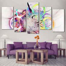 Load image into Gallery viewer, modern abstract canvas wall art abstract bright 5 piece multi canvas colorful abstract elements canvas print In Living Room

