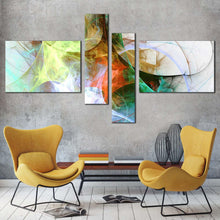 Load image into Gallery viewer, modern abstract canvas wall art abstract fractal background 4 piece canvas print colorful abstract fractal multiple canvas in Living Room
