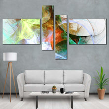 Load image into Gallery viewer, modern abstract canvas wall art abstract fractal background 4 piece canvas print colorful abstract fractal multiple canvas For Living room
