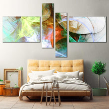 Load image into Gallery viewer, modern abstract canvas wall art abstract fractal background 4 piece canvas print colorful abstract fractal multiple canvas For Bedroom
