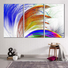 Load image into Gallery viewer, modern abstract canvas wall art abstract graphic fractal 3 piece canvas print colorful bright abstract patterns multi canvas
