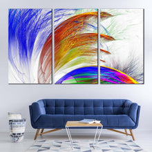 Load image into Gallery viewer, modern abstract canvas wall art abstract graphic fractal 3 piece canvas print colorful bright abstract patterns multi canvas For Living Room
