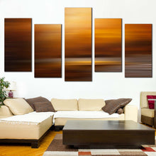 Load image into Gallery viewer, modern abstract canvas wall art abstract painting print yellow abstract sunset canvas set orange abstract background 5 piece canvas For Your Living Room
