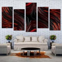 Load image into Gallery viewer, modern abstract canvas wall art abstract texture canvas set black red abstract fractal patterns 5 piece canvas print For Your Living room
