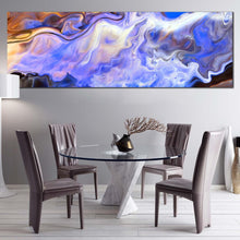 Load image into Gallery viewer, modern  abstract  canvas  wall  art  blue  abstract  marble  design  1  piece  canvas  print  white  graphic  abstract  illustration  canvas  artwork In Dinning Room
