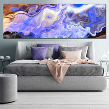 Load image into Gallery viewer, modern  abstract  canvas  wall  art  blue  abstract  marble  design  1  piece  canvas  print  white  graphic  abstract  illustration  canvas  artwork For Bedroom
