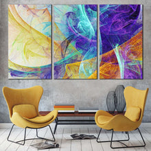 Load image into Gallery viewer, modern abstract canvas wall art colorful 3d abstract fractal 3 piece multi canvas abstract artistic canvas print For Living Room

