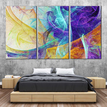 Load image into Gallery viewer, modern abstract canvas wall art colorful 3d abstract fractal 3 piece multi canvas abstract artistic canvas print For Bedroom
