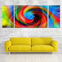 Load image into Gallery viewer, modern abstract canvas wall art colorful abstract spiral 3 piece canvas print abstract graphic multi canvas artwork For Living Room

