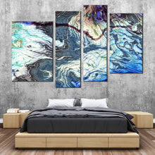 Load image into Gallery viewer, modern abstract canvas wall art gray abstract digital fractal pattern 4 piece canvas set blue abstract marble background canvas print
