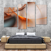 Load image into Gallery viewer, modern abstract canvas wall art orange abstract fractal 4 piece canvas grey modern abstract canvas set
