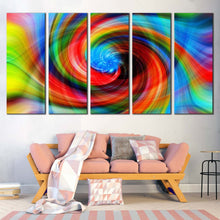 Load image into Gallery viewer, modern digital canvas print abstract graphic 5 piece canvas wall art colorful abstract multiple canvas In Living Room
