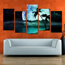 Load image into Gallery viewer, moon stars over ocean starry night canvas print In Your Living Room
