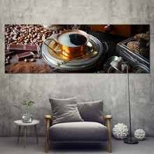 Load image into Gallery viewer, morning  coffee  canvas  wall  art  brown  coffee  background  1  piece  canvas  print  black  coffee  scene  canvas  artwork In Living Room
