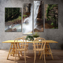 Load image into Gallery viewer, mountain waterfall canvas wall art national park in california canvas set grey sierra nevada mountains 4 piece canvas white vernal falls canvas print for your living room 
