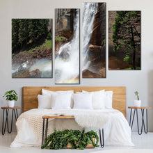 Load image into Gallery viewer, mountain waterfall canvas wall art national park in california canvas set grey sierra nevada mountains 4 piece canvas white vernal falls canvas print
