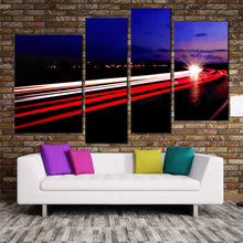 Load image into Gallery viewer, moving traffic light trails wall art 
