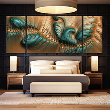 Load image into Gallery viewer, multi  panel  canvas  print  abstract  fractal  on  leather For Bedroom
