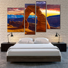 Load image into Gallery viewer, multi panel canvas artwork Desert Arches National Park at Sunset 
