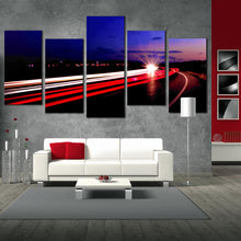 Load image into Gallery viewer, multi panel car lights trails abstract For Your Living Room
