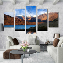 Load image into Gallery viewer, multi  panel  wall  art  Pangong  Tibet  Lake  Mountains  5  panel  canvas  art  For Living room
