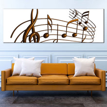 Load image into Gallery viewer, music  harmony  canvas  print  brown  3d  musical  notes  1  piece  canvas  wall  art  white  modern  abstract  music  notes  canvas  artwork For LIving Room
