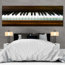 Load image into Gallery viewer, music  instrument  canvas  wall  art  black  white  piano  key  panoramic  canvas  print  classical  piano  close  up  canvas  artwork For Bedroom
