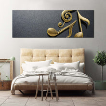 Load image into Gallery viewer, music  note  canvas  wall  art  grey  abstract  music  1  piece  canvas  print  gold  musical  notes  wide  canvas For Bedroom
