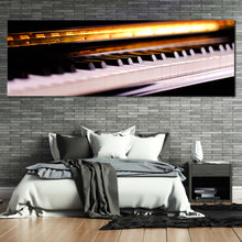 Load image into Gallery viewer, music piano canvas wall art white piano keyboard 1 piece canvas print orange piano close up canvas artwork For Bedroom
