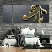 Load image into Gallery viewer, musical notes canvas wall art gold elegant music notes 3 piece canvas set grey abstract harmony canvas print For Bedroom
