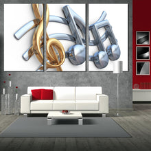 Load image into Gallery viewer, musical wall art decorating music notes 3 piece wall art For Living Room
