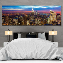 Load image into Gallery viewer, new york canvas wall art blue sky midtown manhattan cityscape 1 piece canvas brown nyc at evening canvas print For Bredroom
