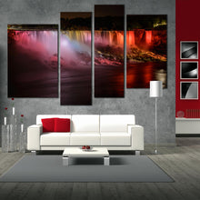 Load image into Gallery viewer, niagara waterfall night lights 4 piece wall art 
