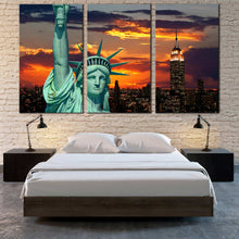 Load image into Gallery viewer, nyc statue of liberty multi panel canvas print For Bedroom
