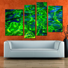 Load image into Gallery viewer, ocean abstract canvas print green sea water multiple canvas blue ocean water 4 piece canvas wall art for your living room 
