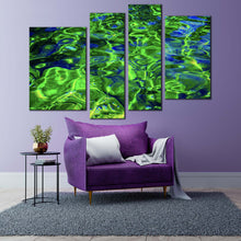 Load image into Gallery viewer, ocean abstract canvas print green sea water multiple canvas blue ocean water 4 piece canvas wall art in living room
