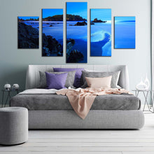 Load image into Gallery viewer, ocean beach canvas print green ocean mountain canvas print beautiful blue sky ocean 5 piece canvas print For Bedroom
