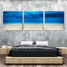 Load image into Gallery viewer, ocean  deep  canvas  wall  art  underwater  blue  ocean  3  piece  multiple  canvas  white  ocean  canvas  print For Bedroom
