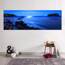 Load image into Gallery viewer, ocean  rocks  canvas  wall  art  blue  sky  ocean  beach  1  piece  canvas  print  green  brown  ocean  mountain  canvas  artwork For Living Room
