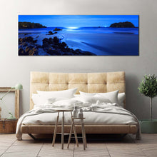 Load image into Gallery viewer, ocean  rocks  canvas  wall  art  blue  sky  ocean  beach  1  piece  canvas  print  green  brown  ocean  mountain  canvas  artwork For Bedroom
