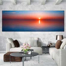 Load image into Gallery viewer, ocean  sky  canvas  print  blue  ocean  water  1  piece  canvas  wall  art  beautiful  red  sunset  reflection  seascape  canvas  artwork In Living Room
