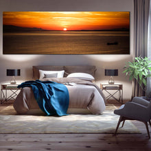 Load image into Gallery viewer, ocean  sky  canvas  print  izmir  orange  yellow  ocean  sunset  1  piece  canvas  wall  art  turkey  brown  ocean  sea  canvas  artwork For Bedroom
