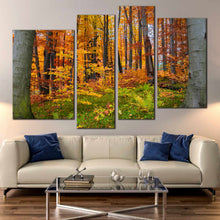 Load image into Gallery viewer, orange trees landscape 4 piece canvas 
