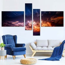 Load image into Gallery viewer, overcast Sky Sunset View 4 Piece Canvas Print For Your Living Room
