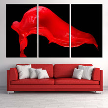 Load image into Gallery viewer, paint splash canvas wall art isolated red black canvas set hd abstract splash 3 piece canvas print In Living room
