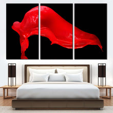 Load image into Gallery viewer, paint splash canvas wall art isolated red black canvas set hd abstract splash 3 piece canvas print For Bedroom
