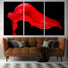 Load image into Gallery viewer, paint splash canvas wall art isolated red black canvas set hd abstract splash 3 piece canvas print For Living Room
